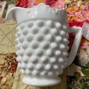Fenton White Hobnail Milk Glass Pitcher